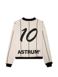 astrum Imagination pinstriped polo sweatshirt