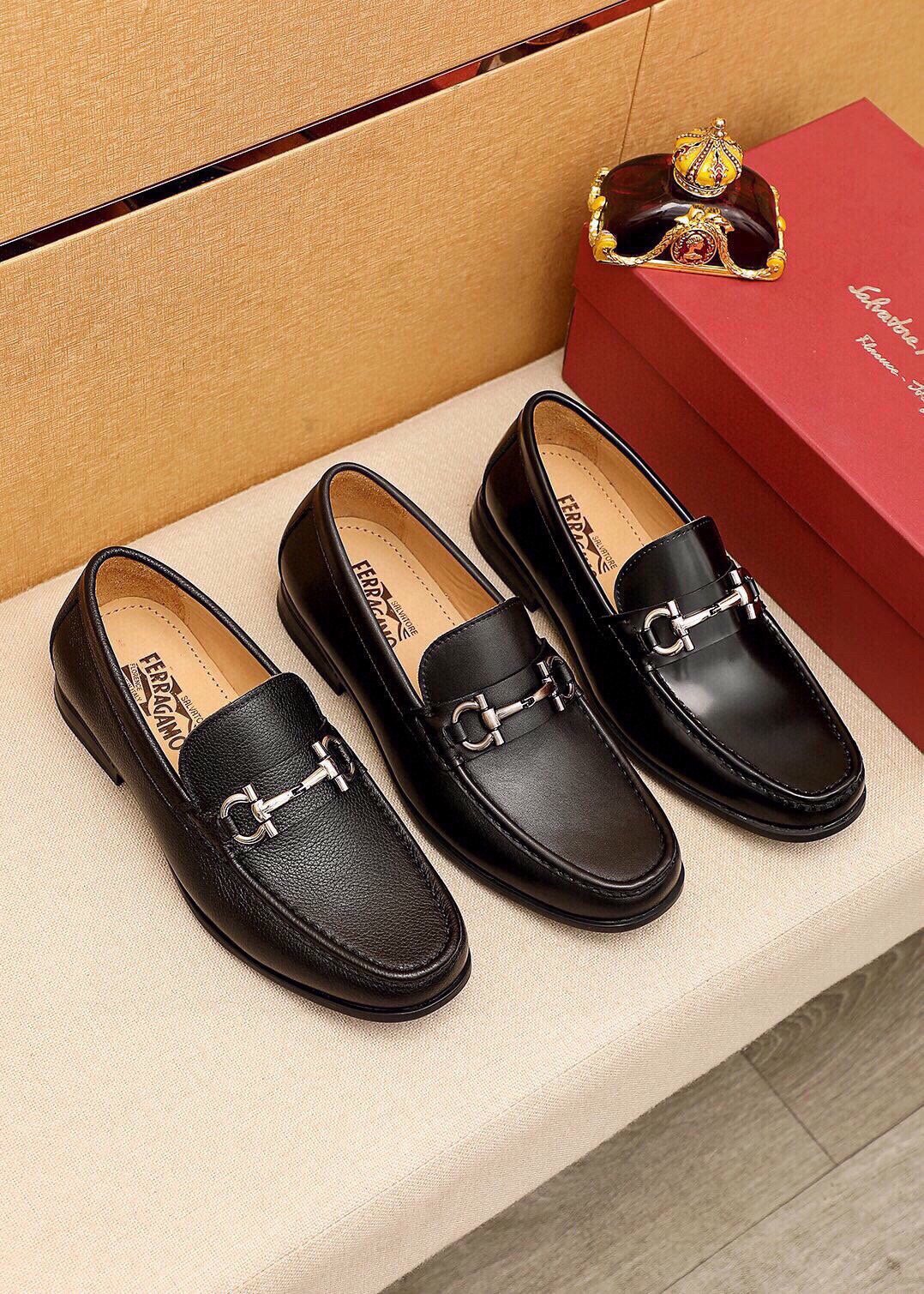 Ferragamo Black Metal-Bit Loafers - Stacked Heel
